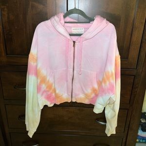 Tie Dye Crop Zip Up